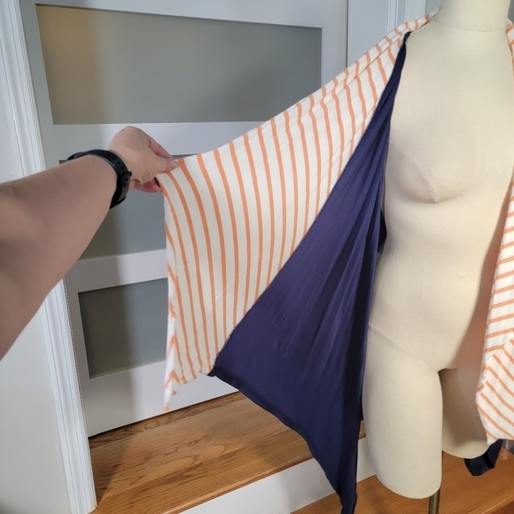 Game Day Girl Stuff Blue duster vest with orange - white stripes Size L - Picture 8 of 15